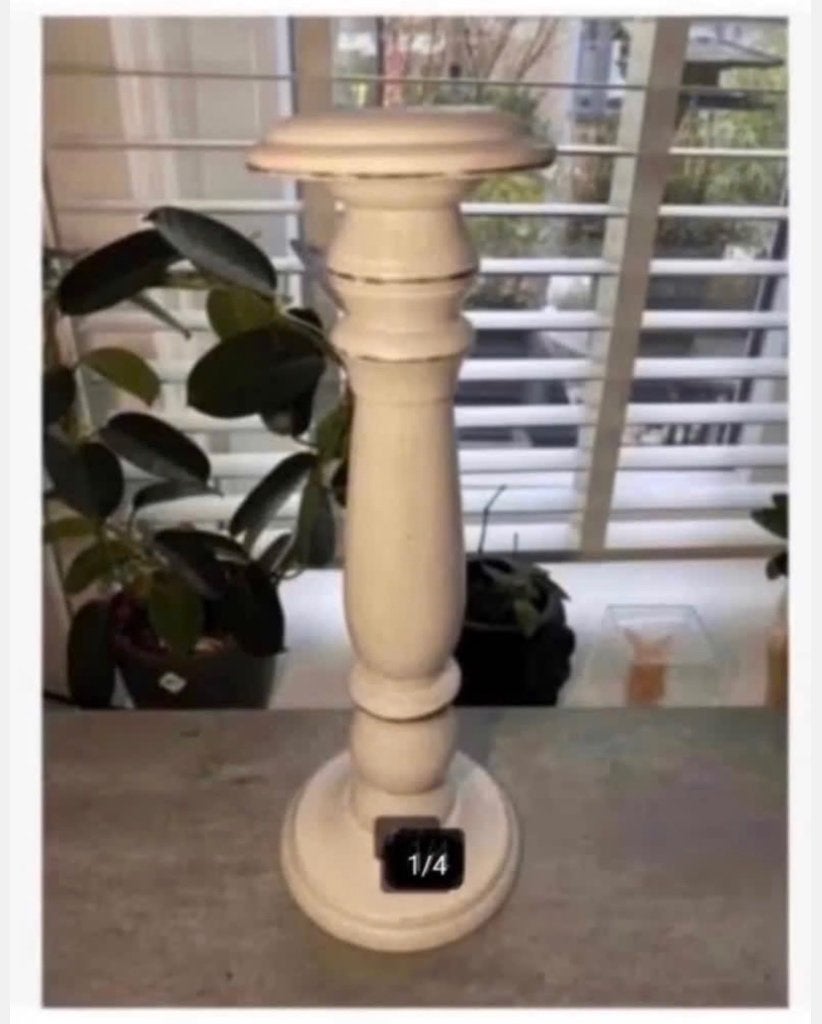 Mooie brocante oude Witte hoedenstandaard, hout, 37 cm hoog, Antiek en Kunst, Ophalen of Verzenden