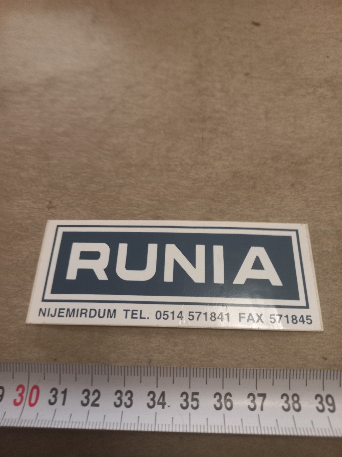 Runia Nijemirdum Sticker - Telefoon en Faxnummer, Ophalen of Verzenden