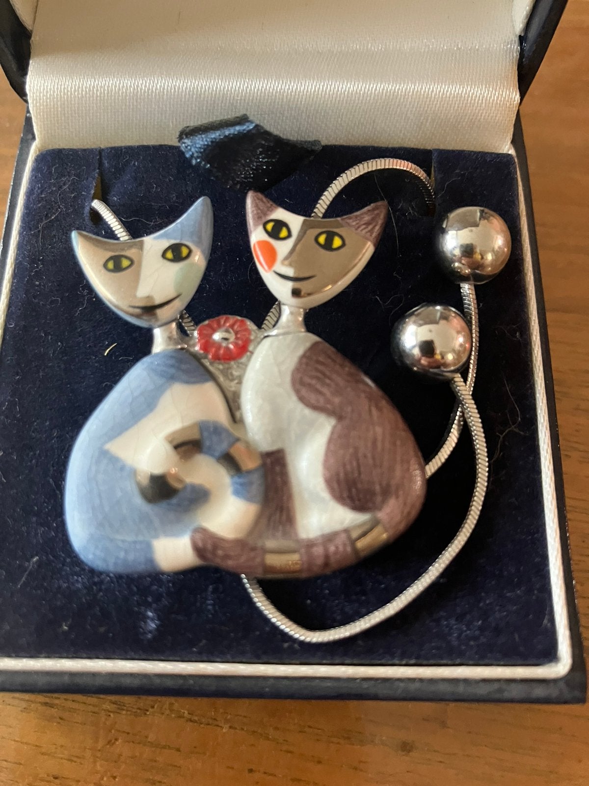 Goebel Rosina Wachtmeister katten halsketting, Ophalen of Verzenden, Nieuw, Zilver, Overige materialen