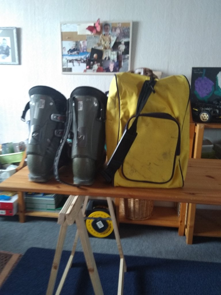 Ski schoenen met tas, Ophalen, Gebruikt, 160 tot 180 cm, Schoenen