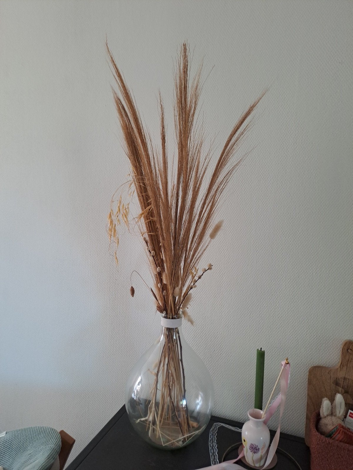 Vaas met droogbloemen, Huis en Inrichting, Woonaccessoires | Droogbloemen, Ophalen