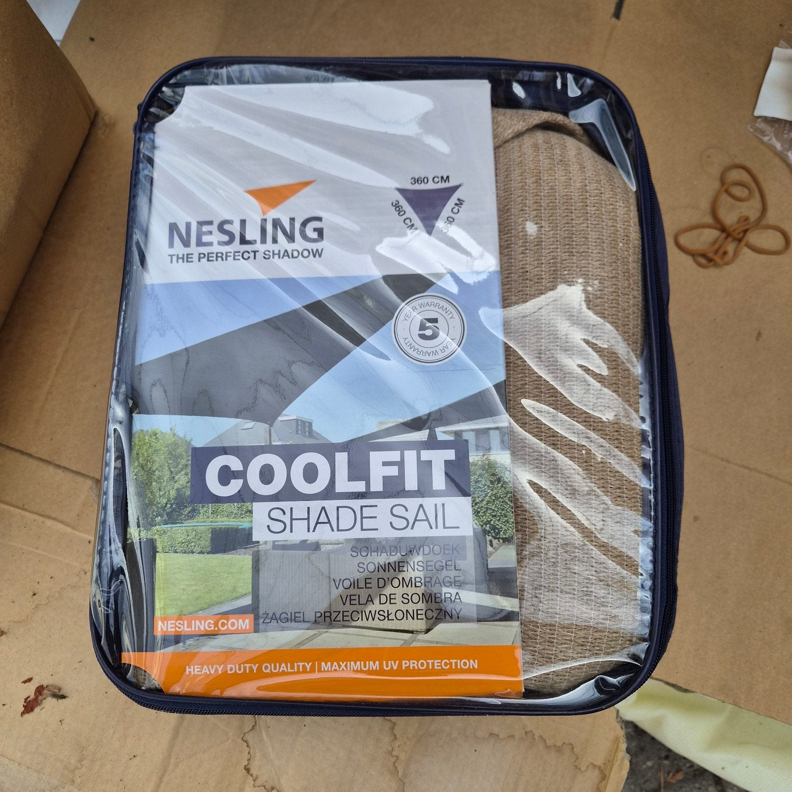 Nesling Coolfit Schaduwdoek 360x360x360 cm, Ophalen, Overige typen, Nieuw, 250 cm tot 450 cm