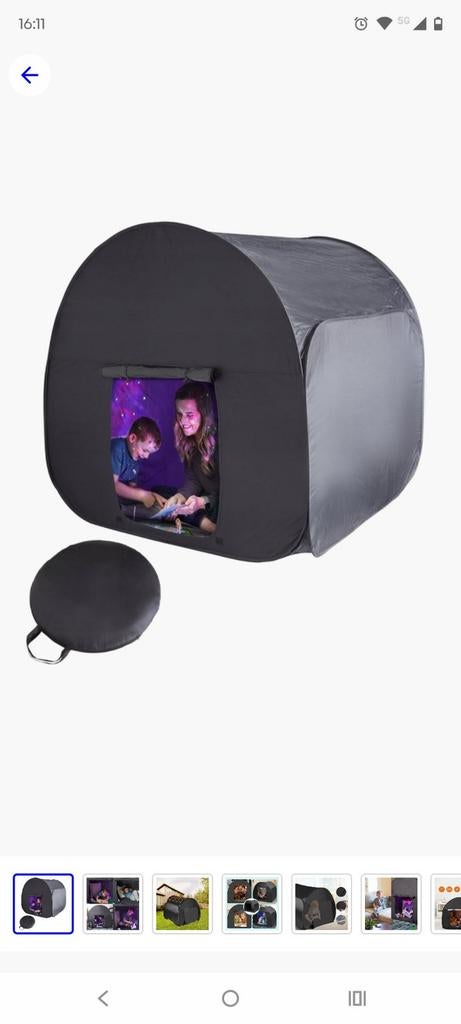 Black blackout Arch tent 120×120 cm, Ophalen, Tot en met 2