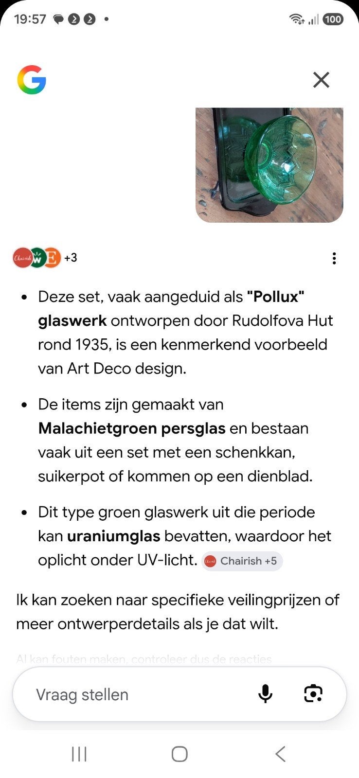 roomstel, Antiek en Kunst, Antiek | Glas en Kristal, Ophalen of Verzenden