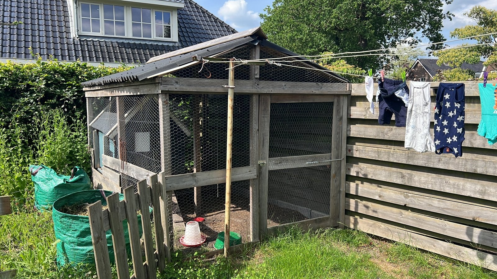 Kippenhok + ren, Ophalen, Gebruikt, Hout, Overige typen