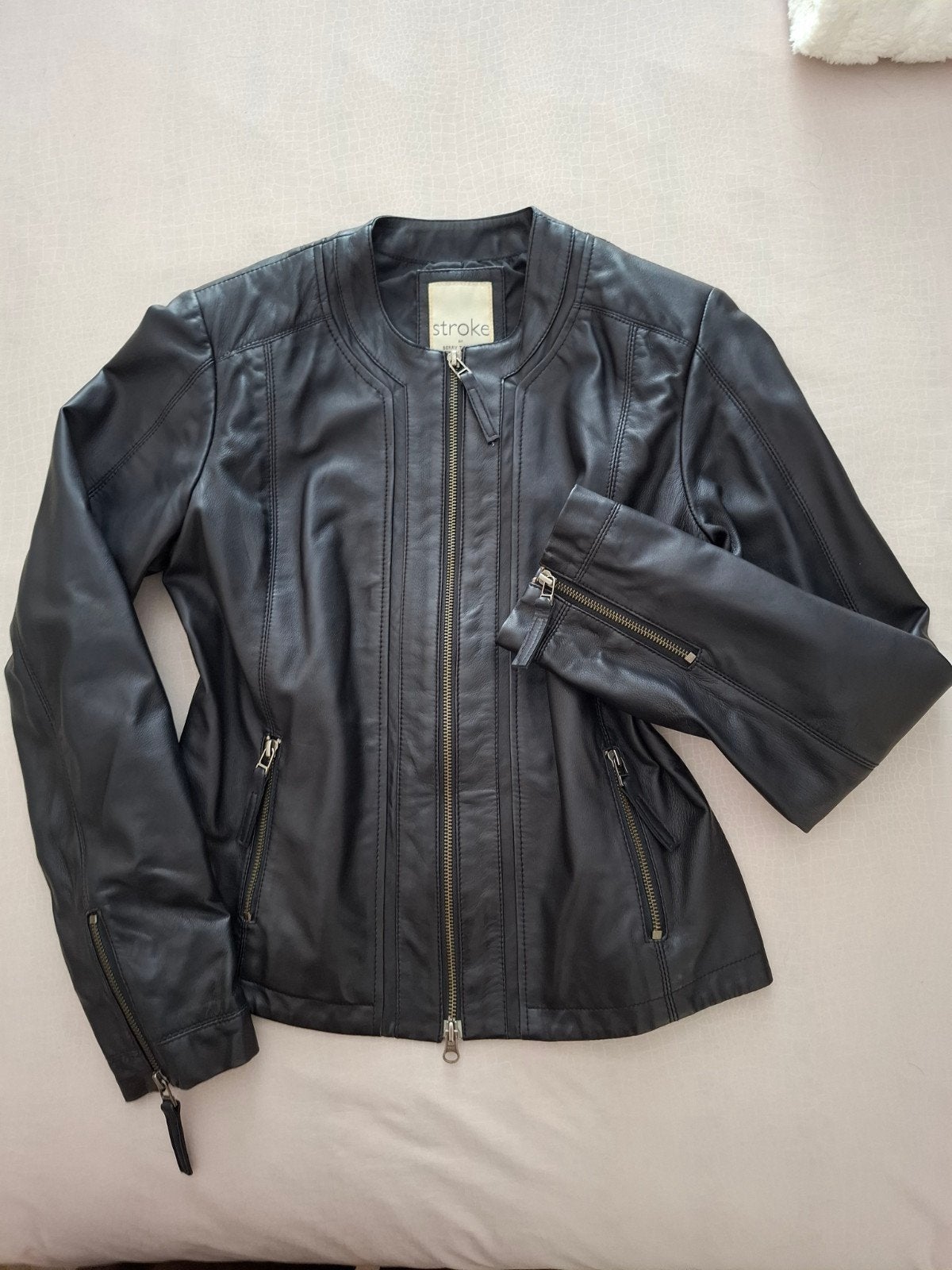 Heel zacht lederen jasje Stroke, Kleding | Dames, Jasjes, Kostuums en Pakken, Maat 38/40 (M), Zwart, Ophalen of Verzenden, Zo goed als nieuw