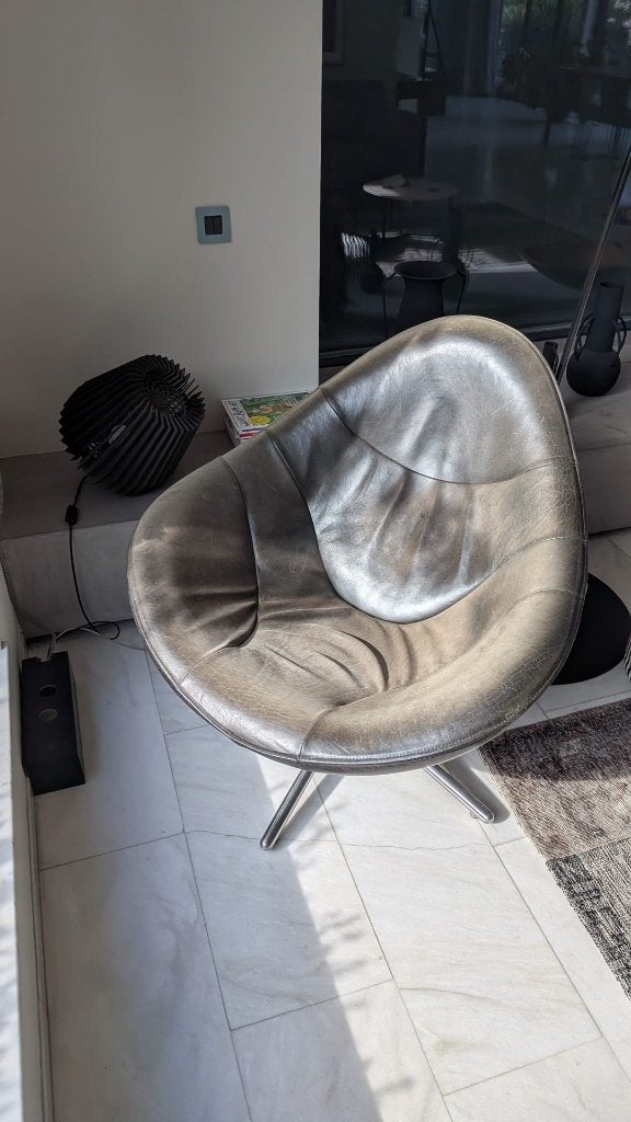 Label Hidde draaifauteuil, Ophalen, Gebruikt, 50 tot 75 cm, Leer