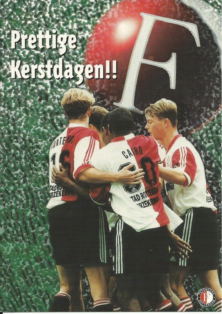 1999 fotokaarten Kerst en Nieuwjaar Feyenoord 5x, Ophalen of Verzenden, Zo goed als nieuw, Feyenoord