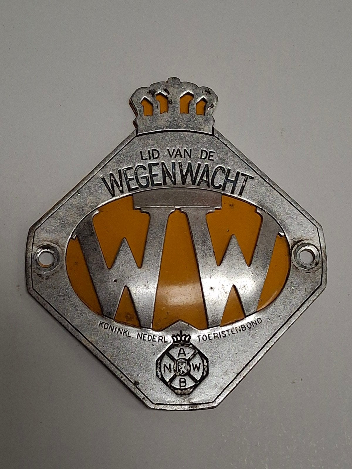 Wegenwacht WW embleem / grill bordje, Ophalen of Verzenden, Gebruikt, Auto's