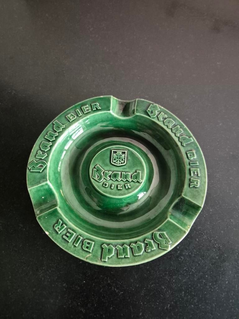 Vintage Brand Bier asbak - Groen keramiek - Wittekind, Ophalen of Verzenden