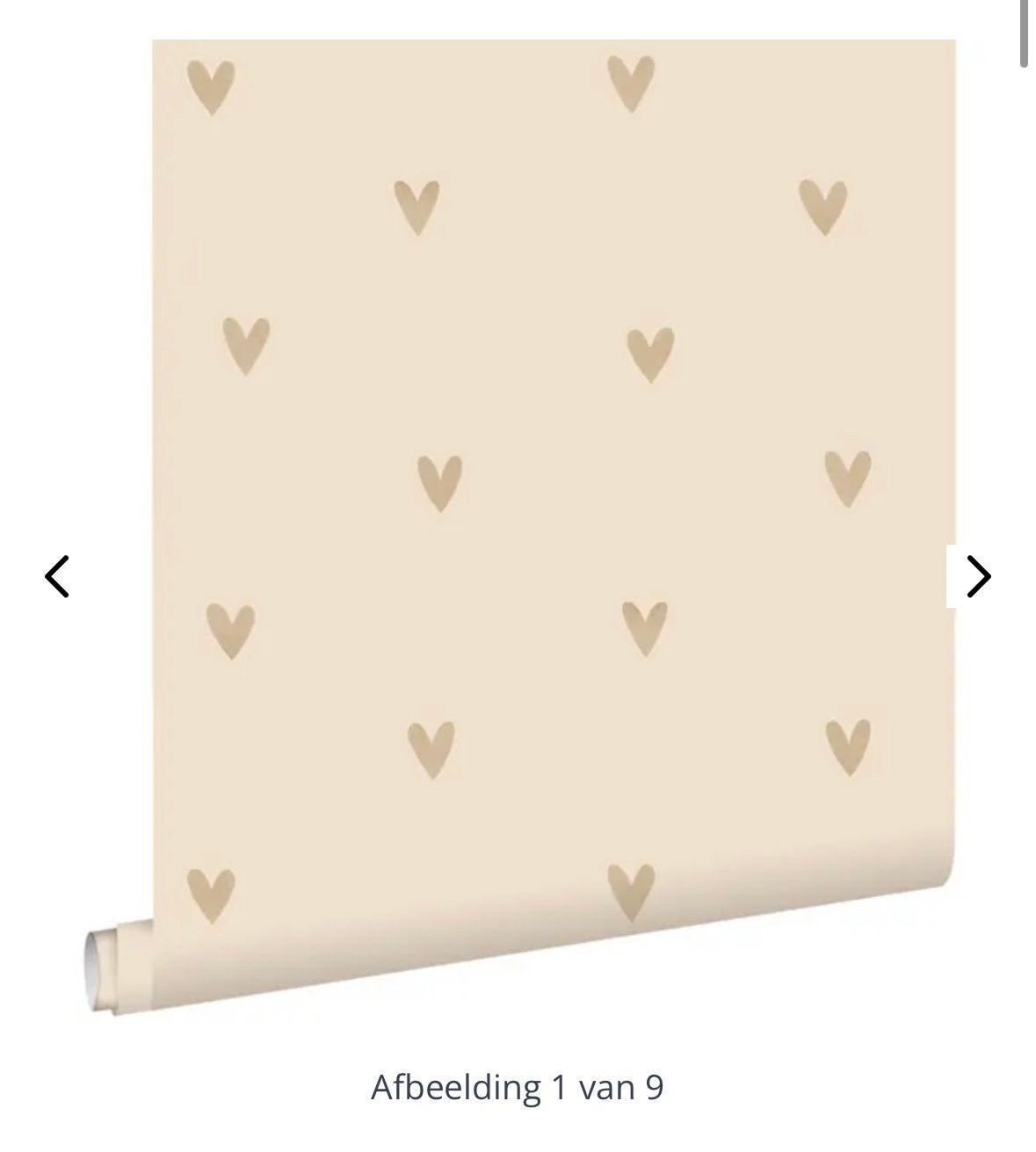 Behang Esta Home beige met hartjes - 1,5 rol + restant, Overige patronen, Beige, Ophalen of Verzenden, Esta Home
