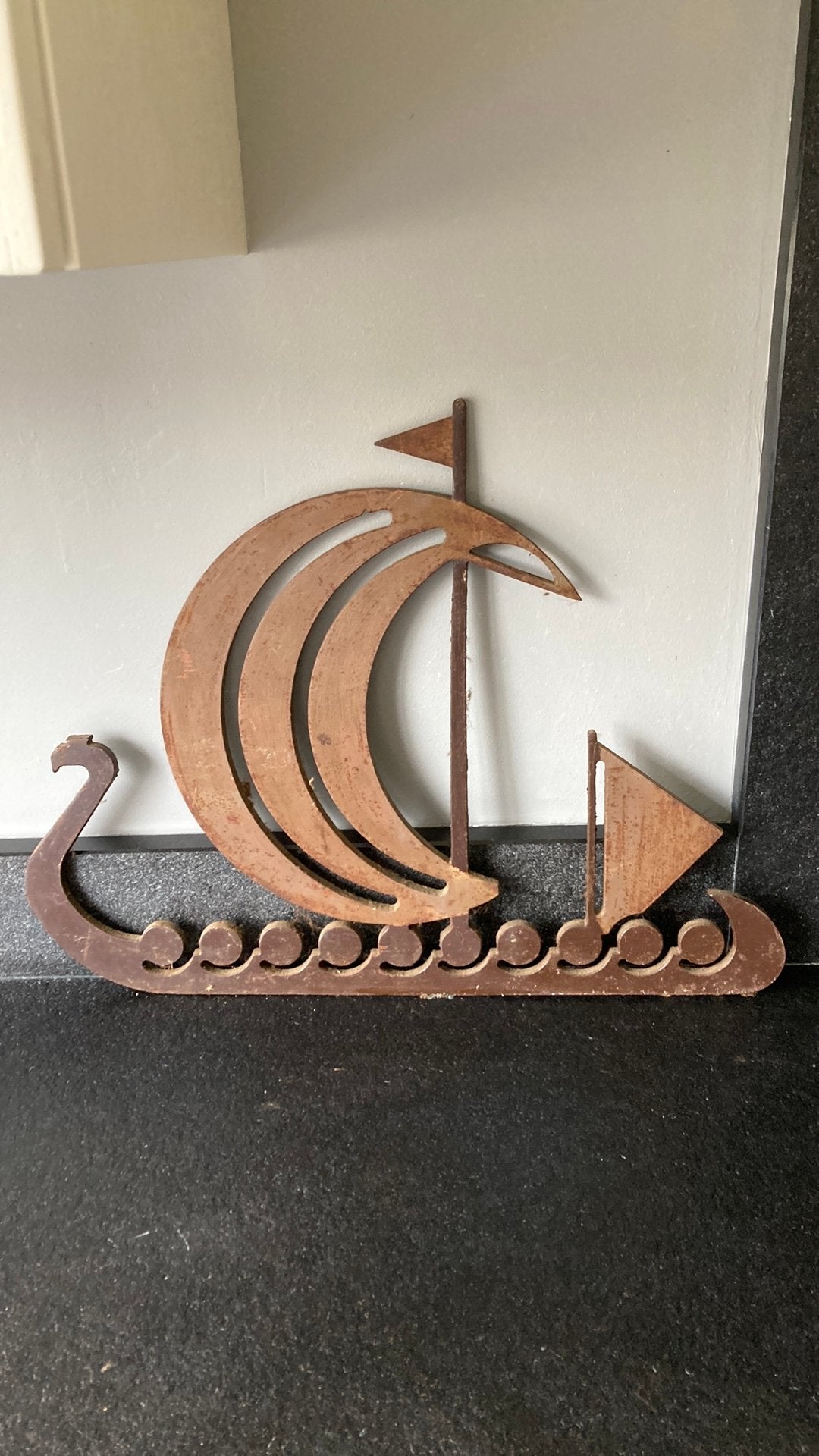 Smeedijzer viking schip, Minder dan 50 cm, Ophalen of Verzenden, Zo goed als nieuw, Minder dan 100 cm