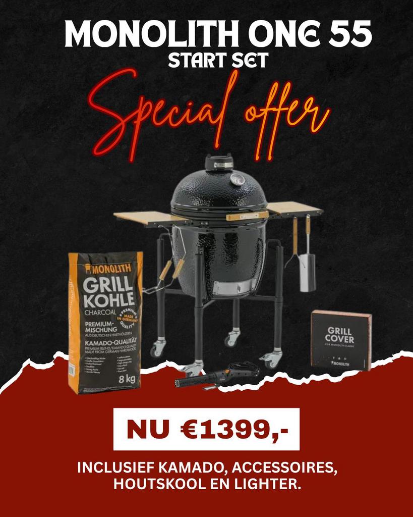 Monolith kamado starters set, compleet en scherp geprijsd!, Ophalen of Verzenden, Zo goed als nieuw