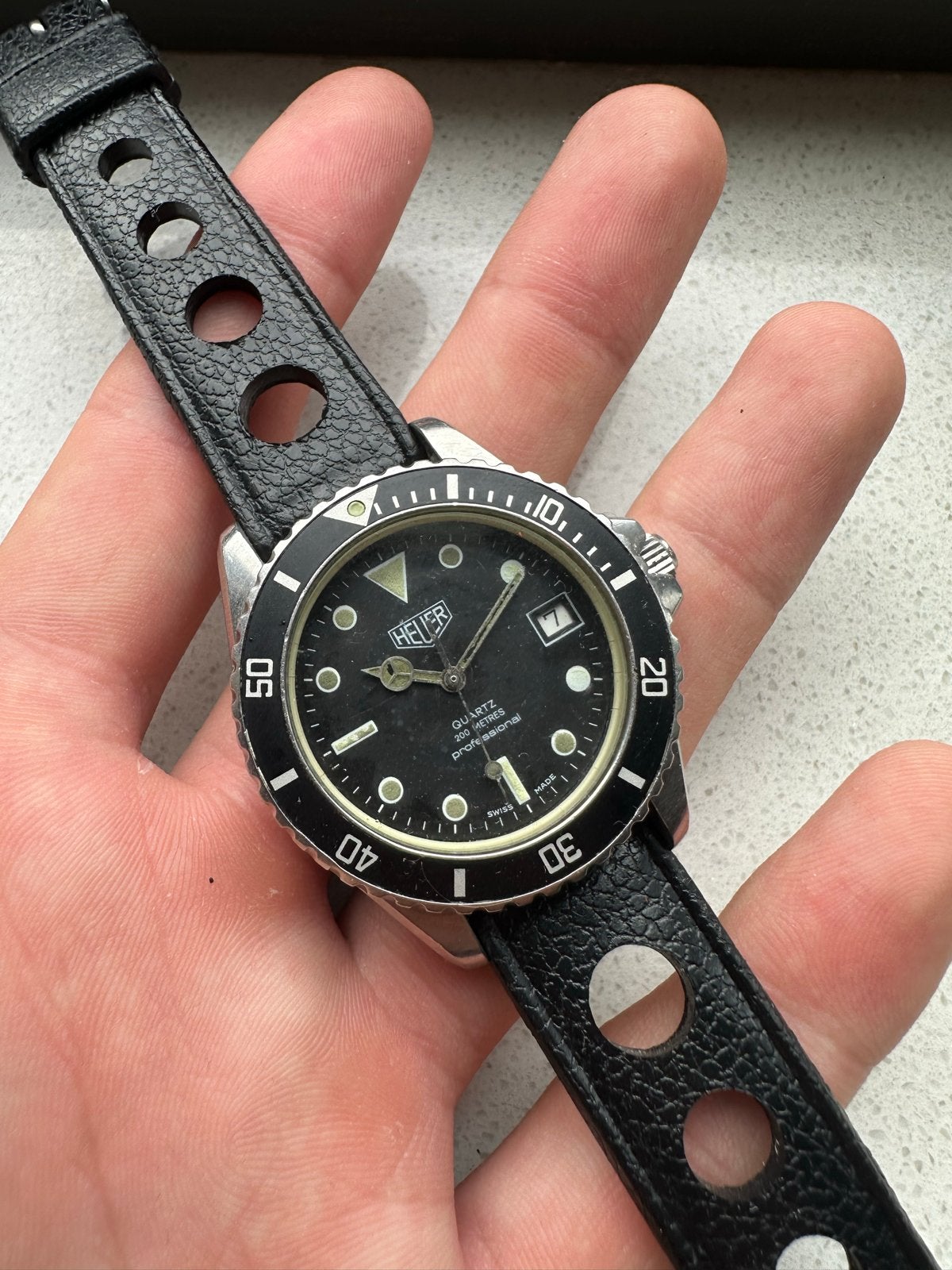 Vintage Heuer 1000 Professional Duiker 980.013 Quartz, Sieraden, Tassen en Uiterlijk, Horloges | Antiek, Ophalen of Verzenden