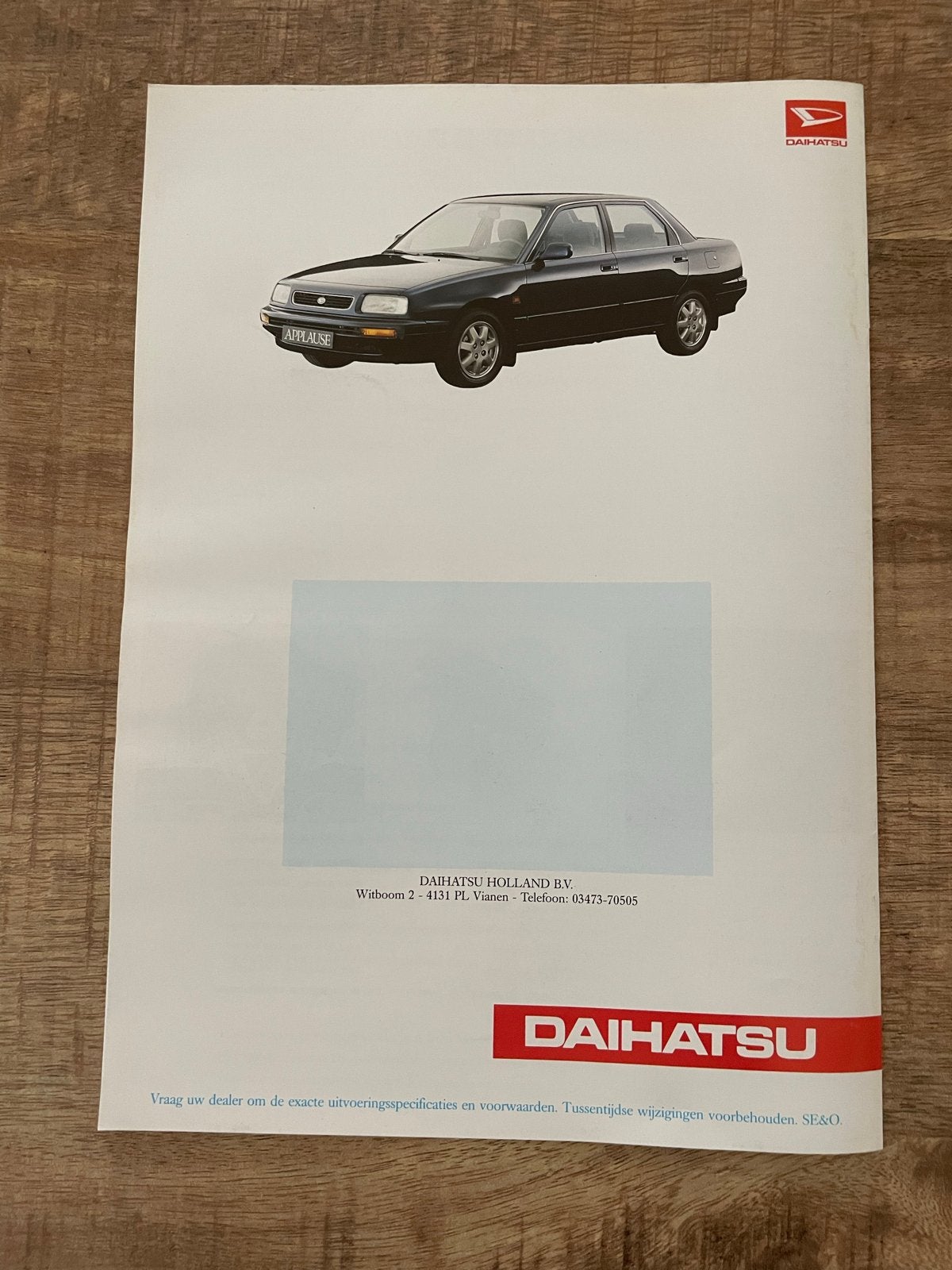 Daihatsu Applause Brochure - Origineel uit 1990, Ophalen of Verzenden, Zo goed als nieuw, Overige merken
