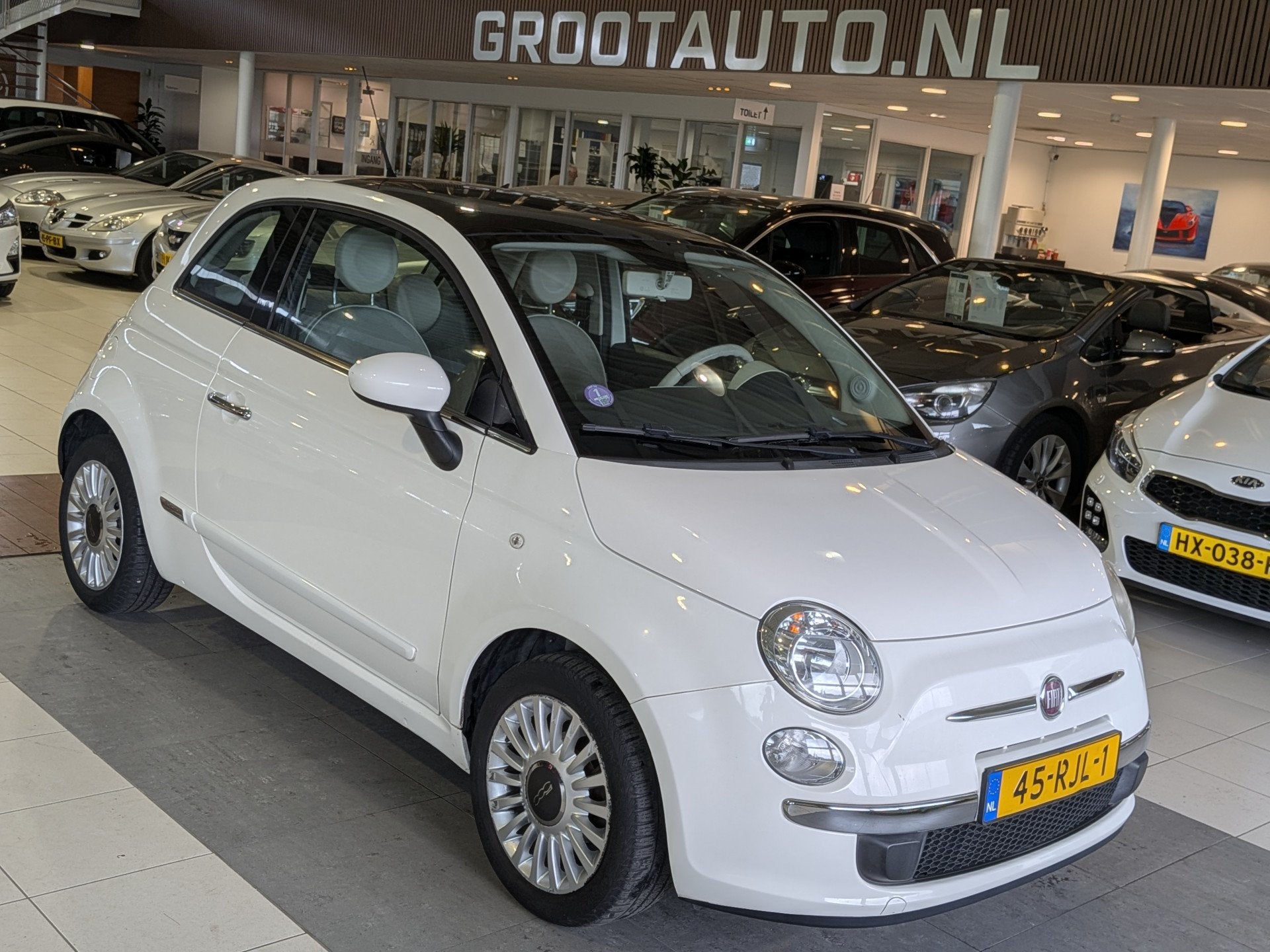 Fiat 500 1.2 Lounge Panoramadak, Airco, Stuurbekrachtiging, Euro 5, Stof, Gebruikt, 4 cilinders