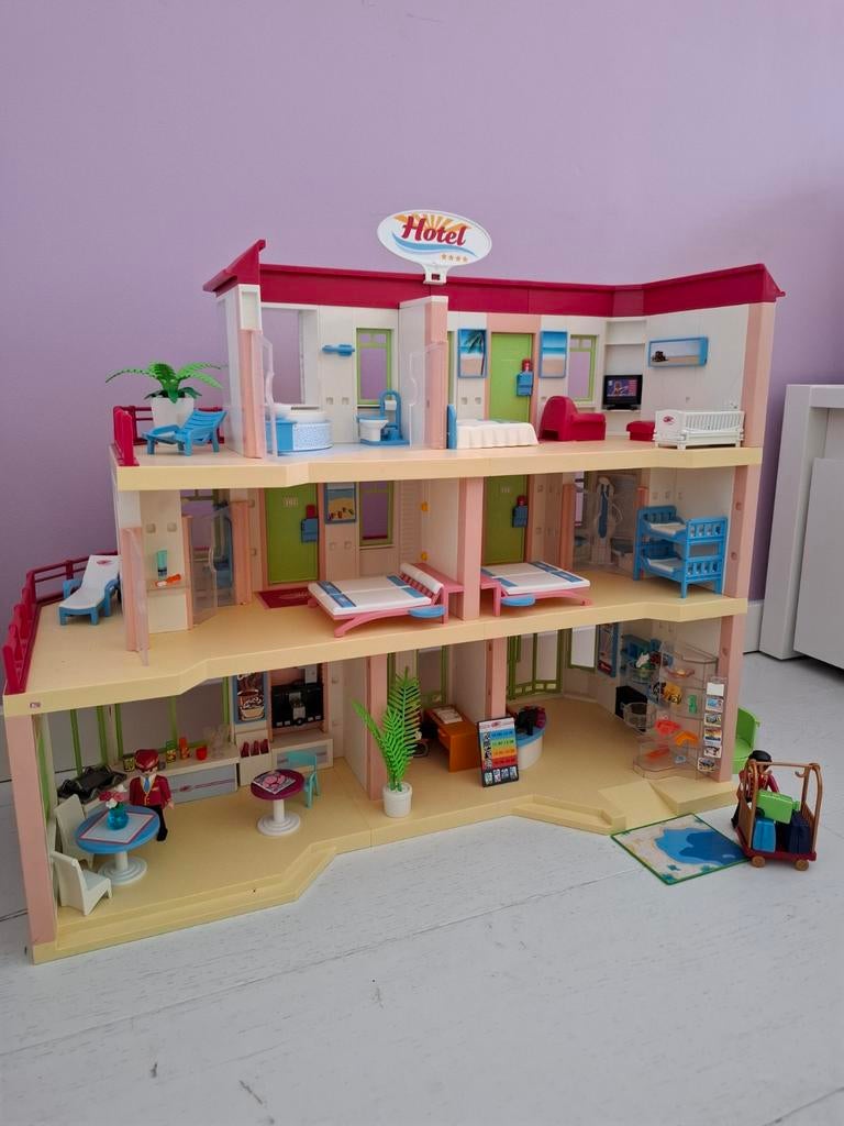 Playmobil Hotel met veel accessoires, Ophalen of Verzenden, Gebruikt, Complete set