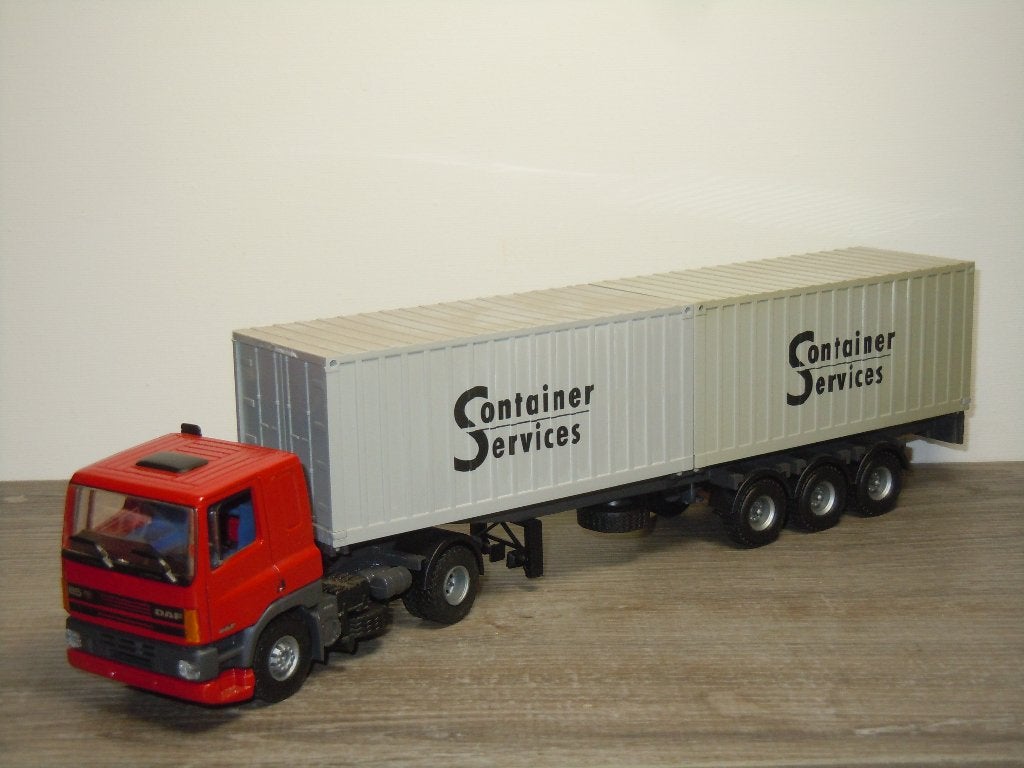 Daf 85 Truck With Container Trailer - Tekno 1:50, Gebruikt, Verzenden, Tekno, Tekno