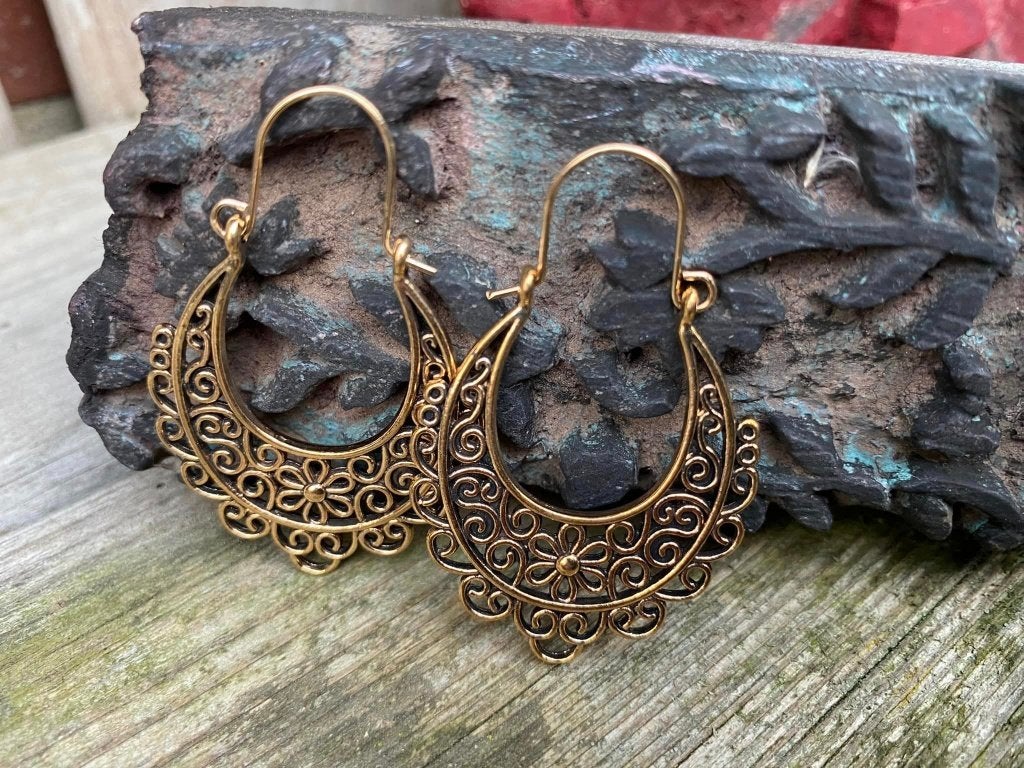 Prachtige bohemian berber oorbellen., Hangers, Nieuw, Ophalen of Verzenden, Goud