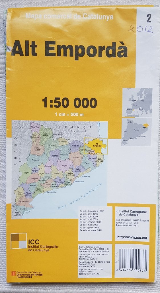 4 wandelkaarten Pyreneeën en N-O-Spanje, Gelezen, Spanje, 2000 tot heden, Ophalen of Verzenden