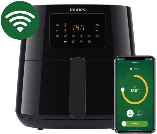 Philips 5000 Connected Airfryer HD9280/70 XL / 6,2 L, Ophalen of Verzenden, Zo goed als nieuw, Airfryer XL