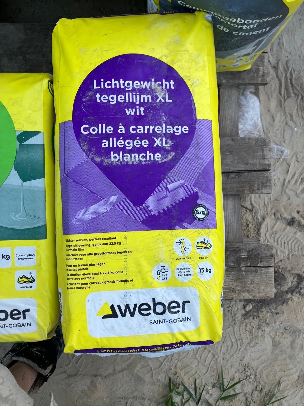 3x Weber Lichtgewicht Tegellijm XL Wit & Tegelprimer, Ophalen, Overige materialen, Overige typen, Nieuw