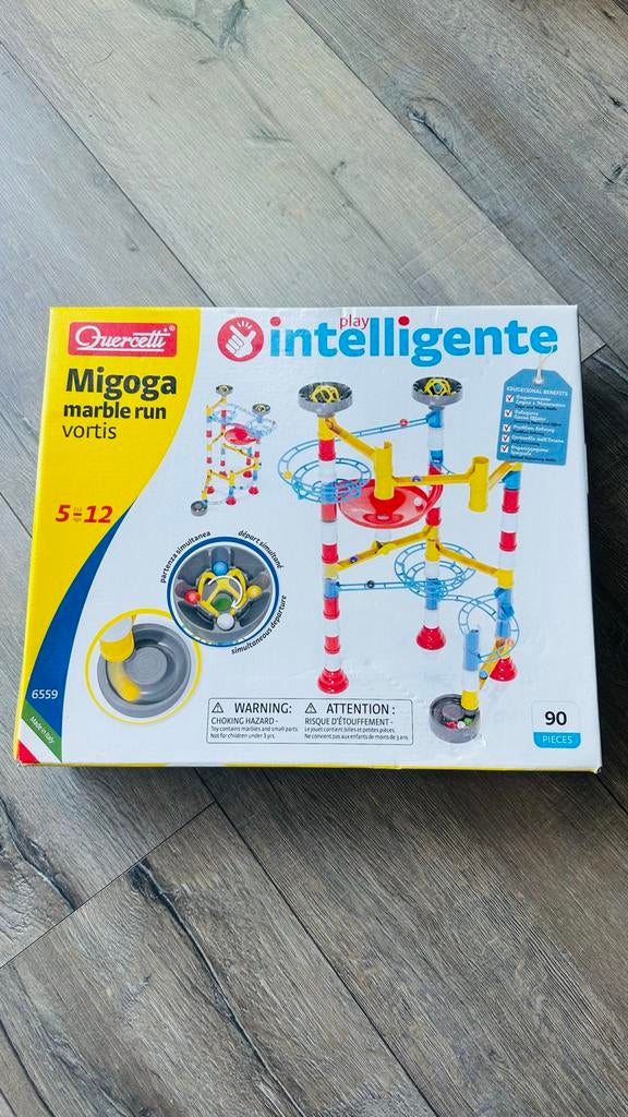 Nieuwe Quercetti Migoga Knikkerbaan - 90 Stuks, Kinderen en Baby's, Speelgoed | Educatief en Creatief, Ophalen of Verzenden, Nieuw