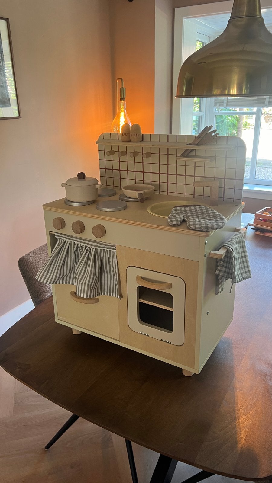 Beige Speelkeuken Z.G.A.N. met Accessoires voor Dreumes/Peut, Ophalen, Zo goed als nieuw, Hout, Speelkeuken