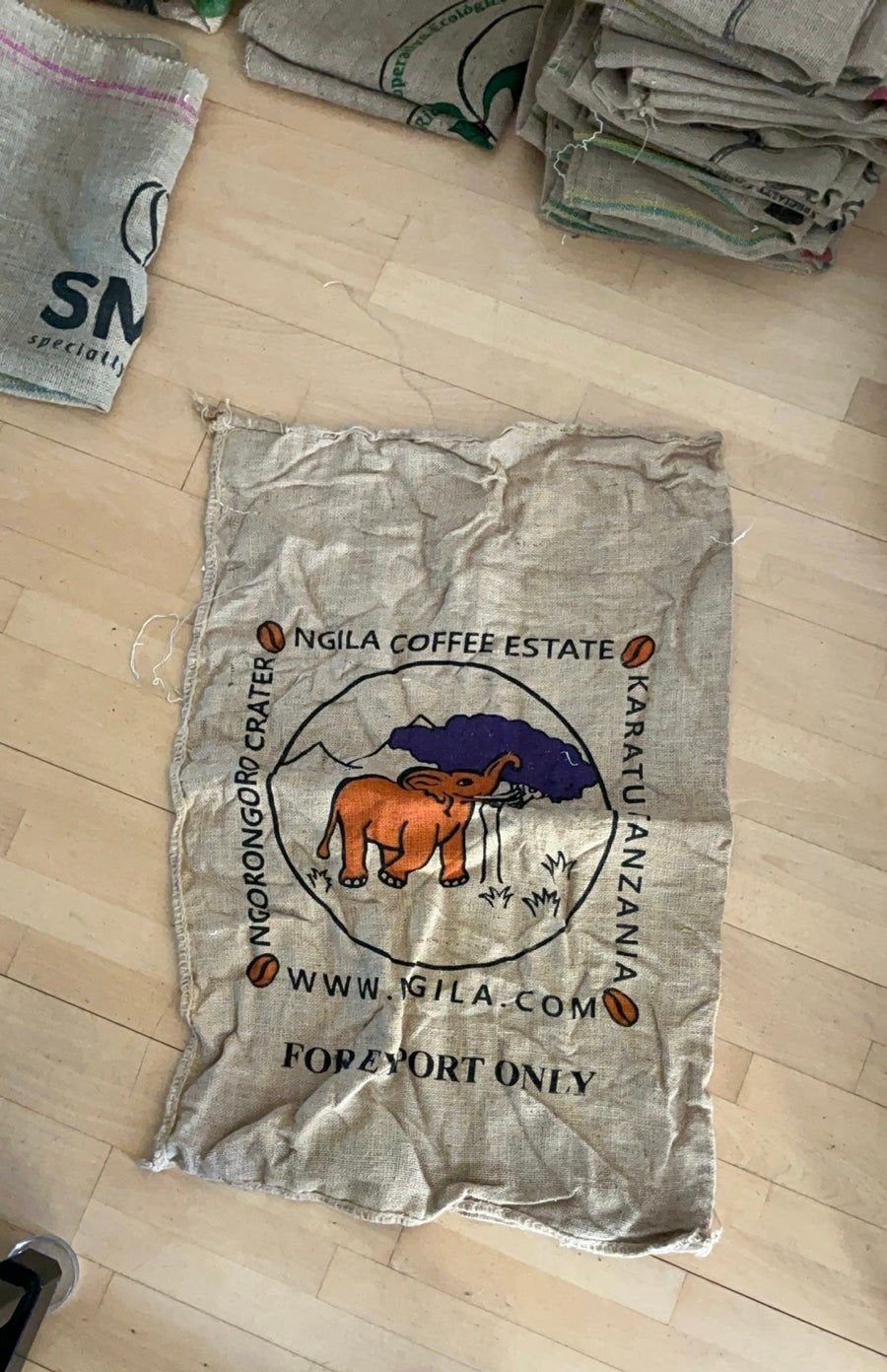 Juten koffiezakken divers, Ophalen, Gebruikt, 120 cm of meer, Katoen