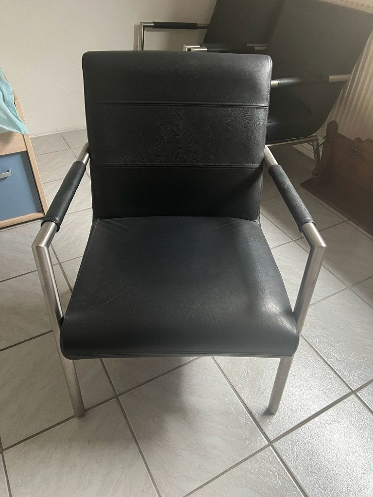 3 leren fauteuils Bert Plantagie, Huis en Inrichting, Ophalen, 75 tot 100 cm, Zo goed als nieuw, Modern