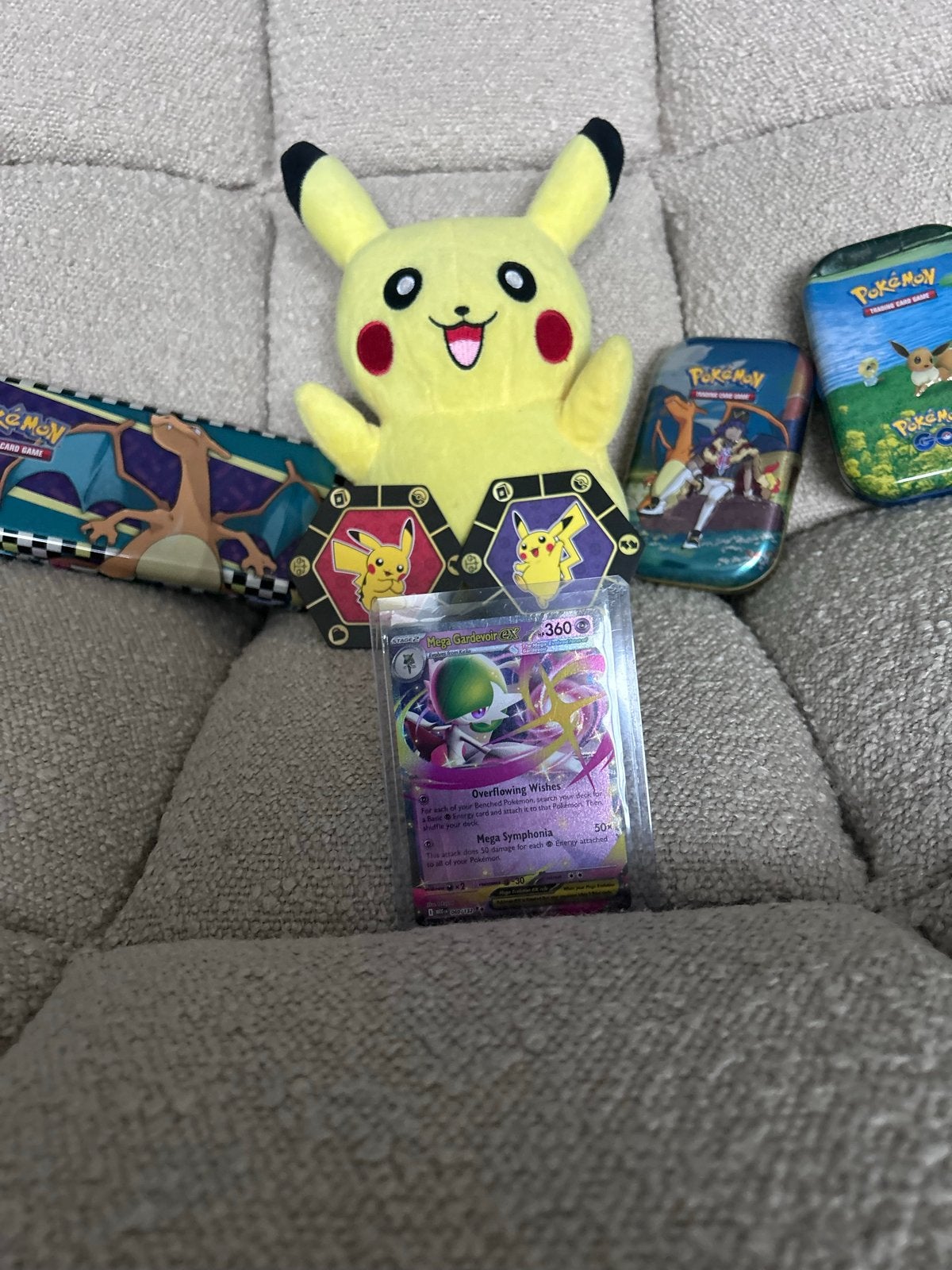 Mega Gardevoir EX Pokémon Kaart - Zeldzaam en Foil, Ophalen of Verzenden, Zo goed als nieuw, Losse kaart, Foil