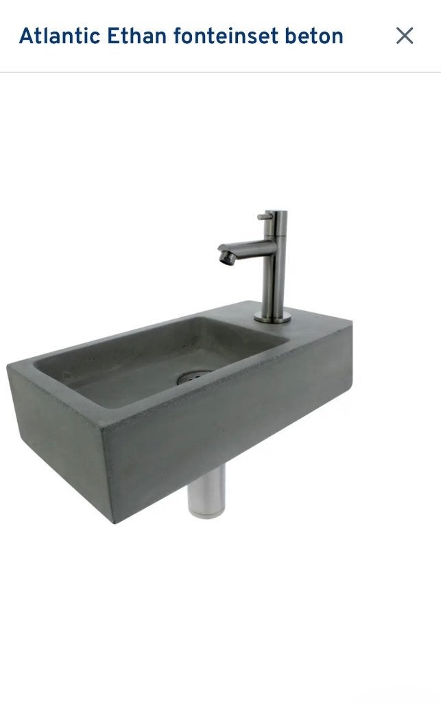 Atlantic Ethan fonteinset beton/ nieuw in doos, Ophalen, Nieuw, Toilet