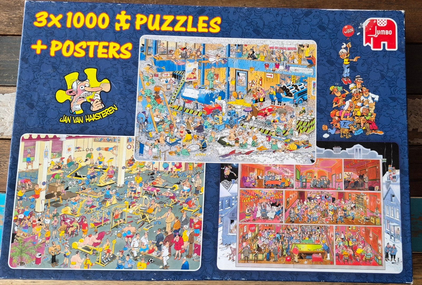 3 Jan van Haasteren 1000 puzzels, Ophalen, 500 t/m 1500 stukjes, Gebruikt, Legpuzzel