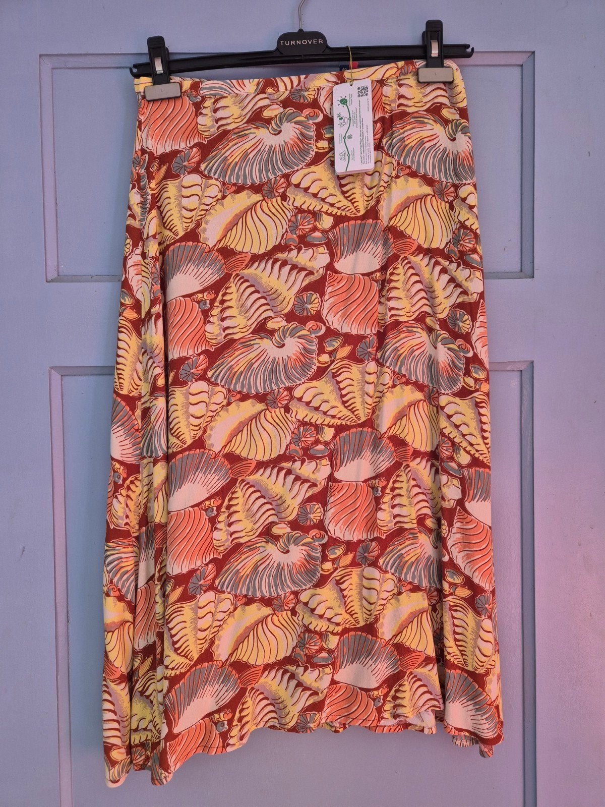 King Louie Juno Midi Rok Neptuno Cognac Orange Maat 40, Kleding | Dames, Maat 38/40 (M), Meerkleurig, Nieuw, Ophalen of Verzenden
