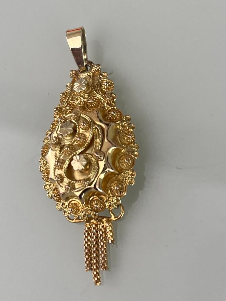 Gouden Zeeuwse mutsenbel kettinghanger 14 kr, Verzenden