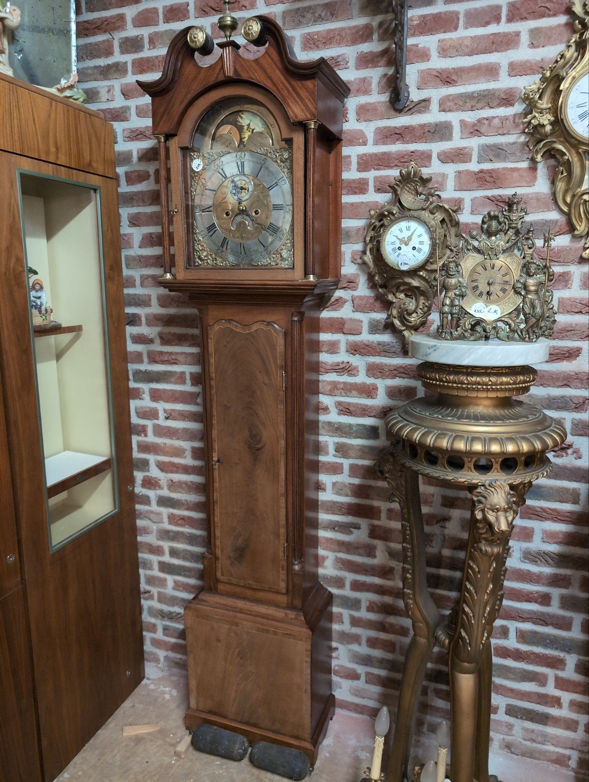Antieke Engelse staande klok 210 cm hoog.  €220., Antiek en Kunst, Ophalen