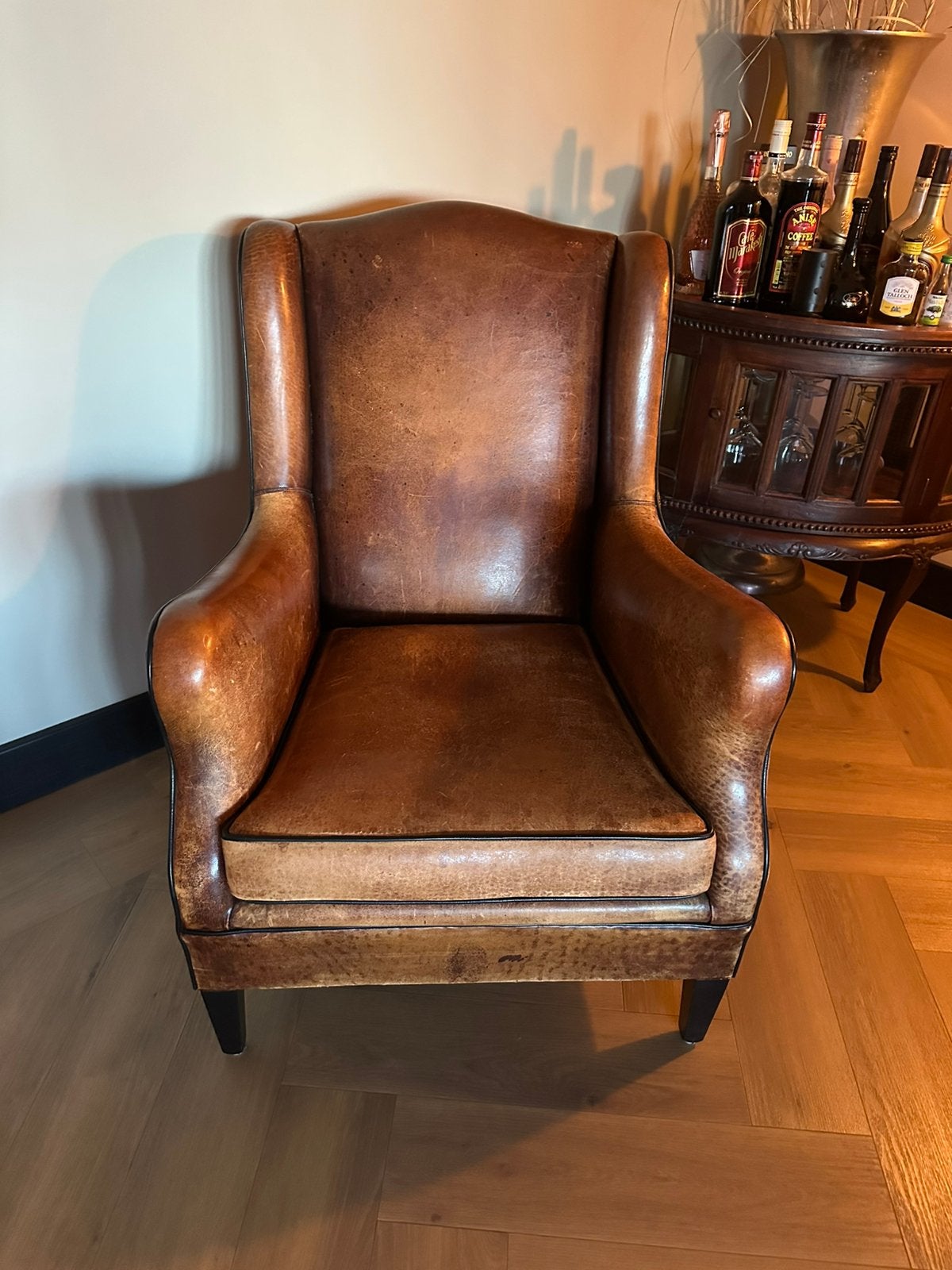 Exclusieve fauteuil van schapenleer. Lounge Atelier., Ophalen, ., ., Zo goed als nieuw