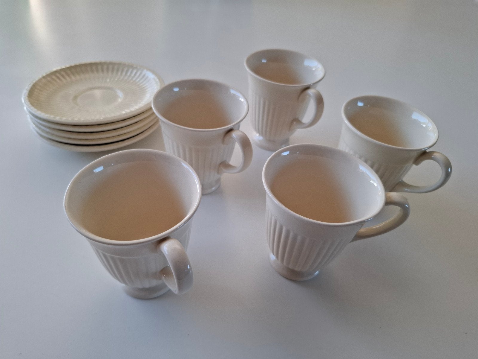Set van 5 kopjes met schotels Wedgwood Edme, Ophalen, Gebruikt, Klassiek, Kop(pen) en/of Schotel(s)