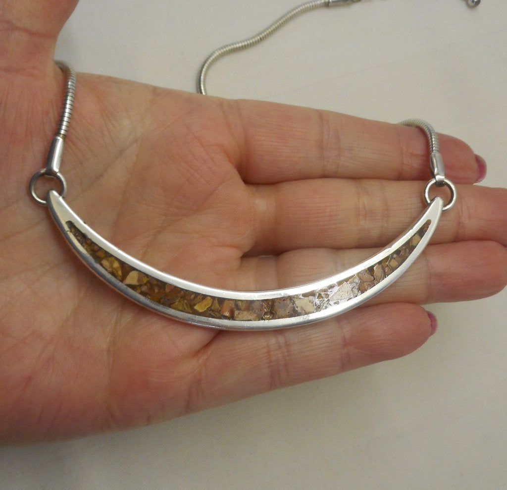 Zilveren verstelbaar vintage collier gesigneerd nr.440, Verstelbaar, Verzenden, Zo goed als nieuw, Zilver