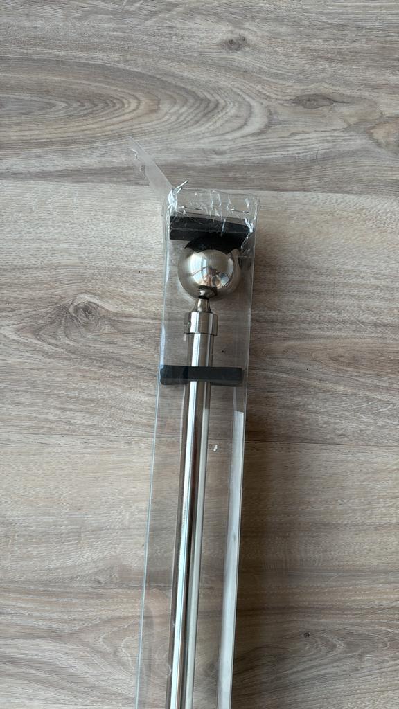Nieuwe Gordijnroede RVS 160-300 cm, Ophalen, Zo goed als nieuw, Wit