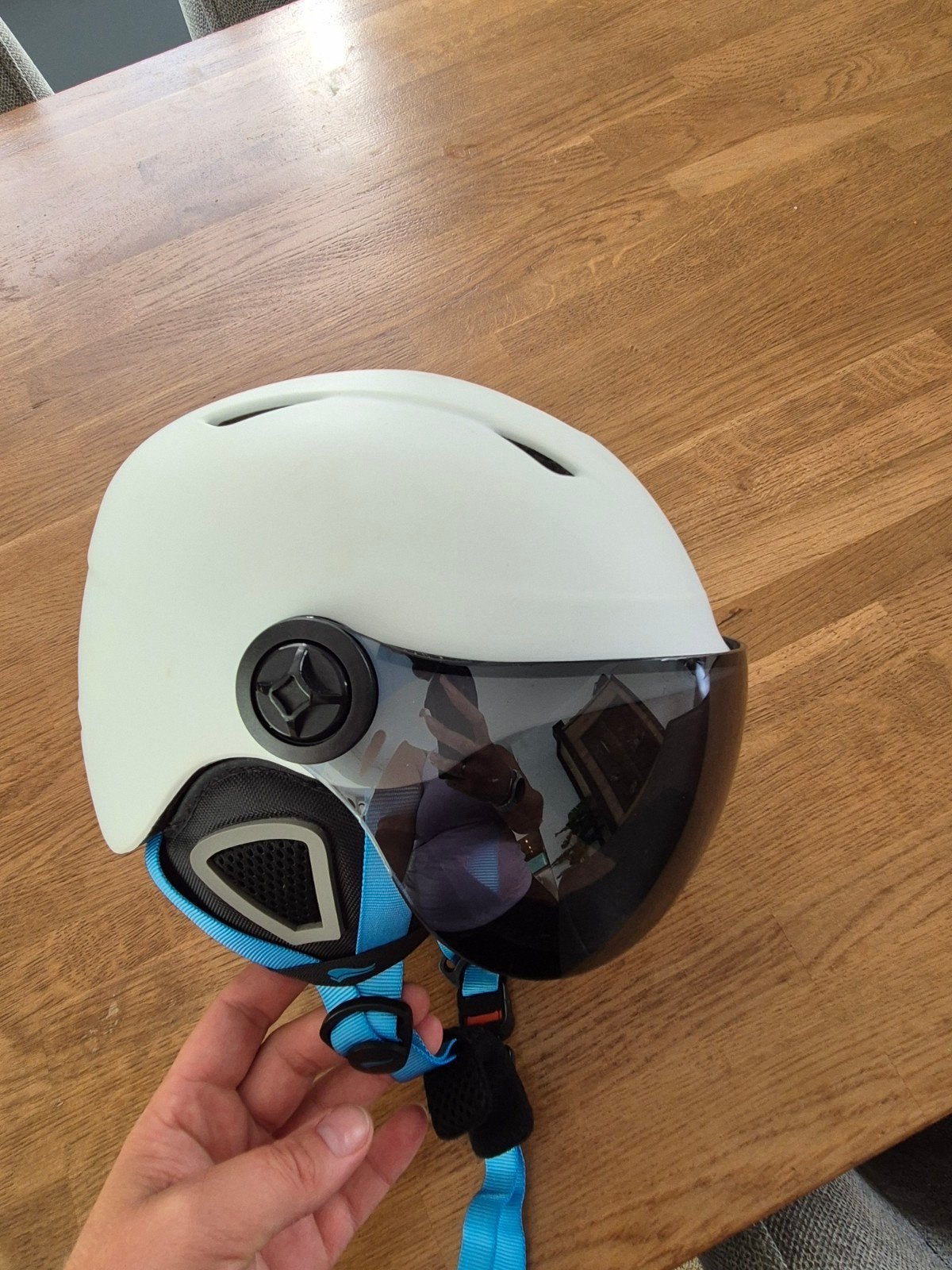 Crivit kinder Skihelm met vizier - Wit/Zwart (xs/s), Overige merken, Overige typen, Ophalen of Verzenden, Zo goed als nieuw