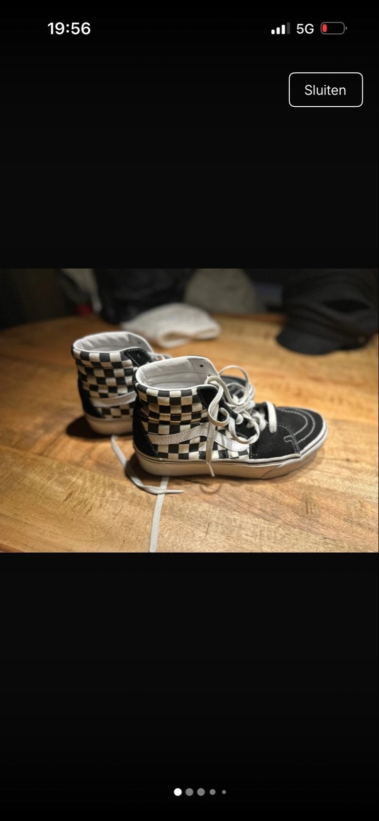 Vans Sk8-Hi Checkerboard sneakers - Maat 38, Ophalen of Verzenden, Gedragen, Zwart, Sneakers of Gympen