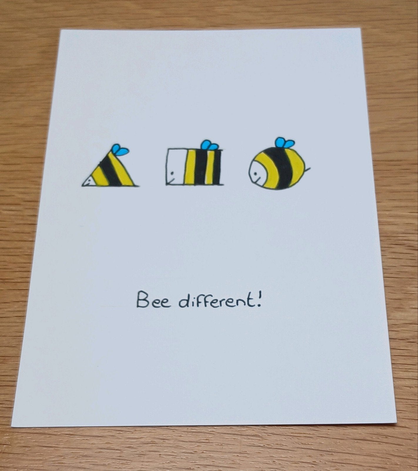 Bee different zelfgemaakte kaart, Ophalen of Verzenden, Nieuw, Dieren