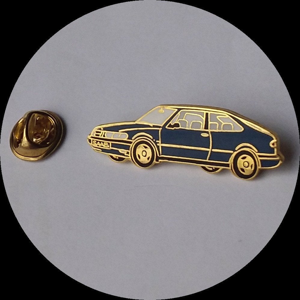 SAAB pin, blauw, Ophalen of Verzenden, Zo goed als nieuw, Transport, Speldje of Pin