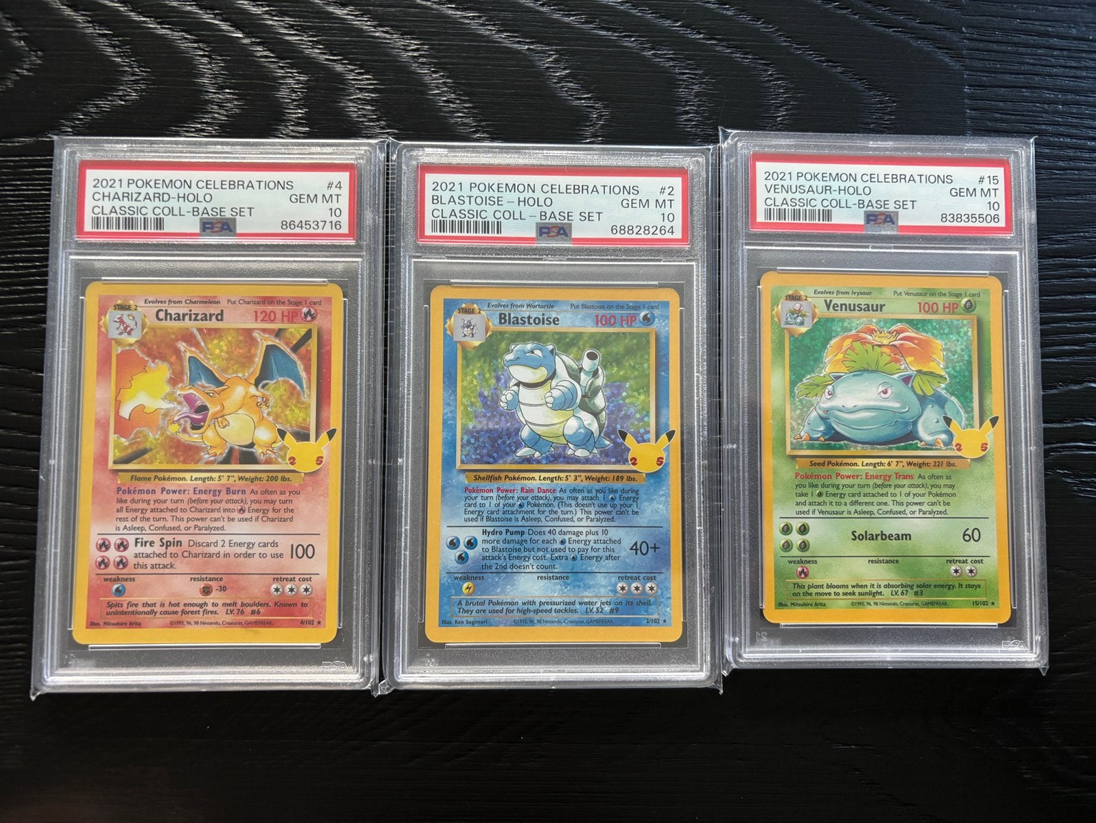 Celebrations 3 X PSA 10. Setje in 1 koop, Hobby en Vrije tijd, Verzamelkaartspellen | Pokémon, Ophalen of Verzenden, Zo goed als nieuw