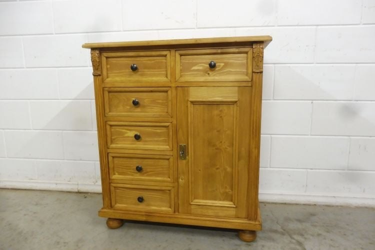 Grenen Commode Dressoir Ladenkast Kast Landelijk, Met deur(en), Grenenhout, 25 tot 50 cm, 50 tot 100 cm