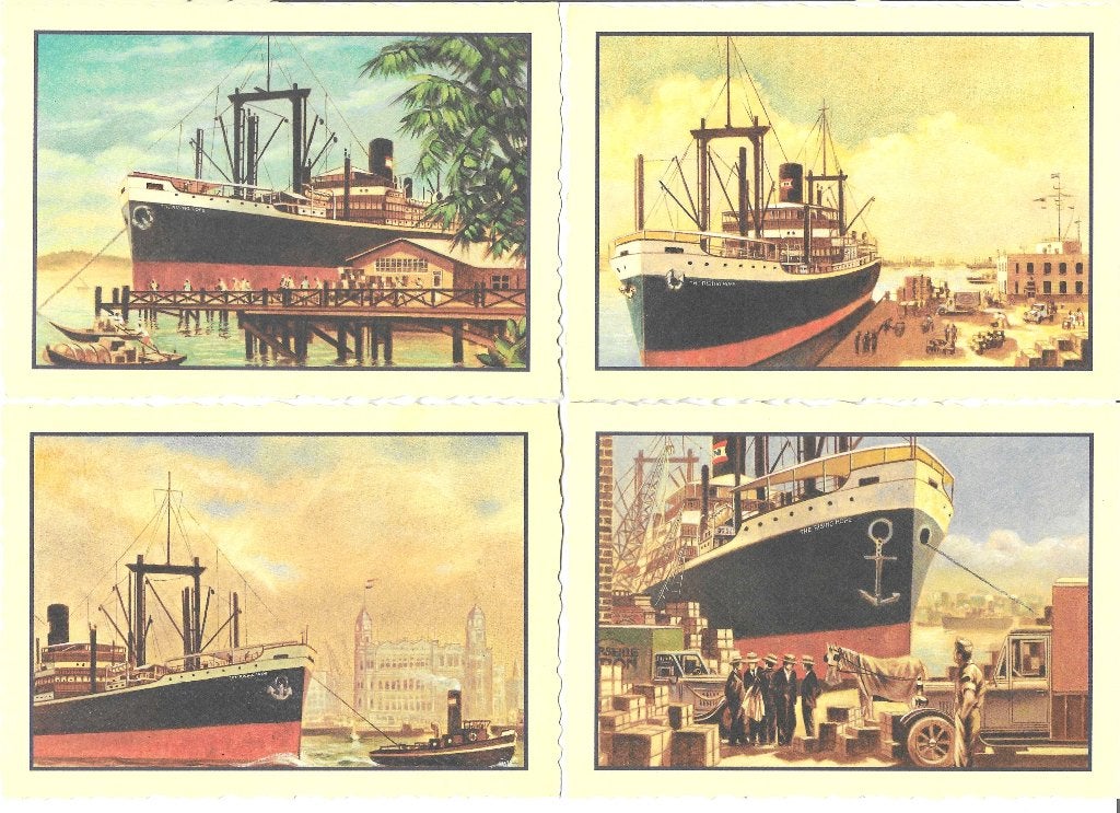 scheepvaart, The Rising Hope in 6 havens, Rotterdam, Jedah,, Verzamelen, Ophalen of Verzenden, Voor 1920
