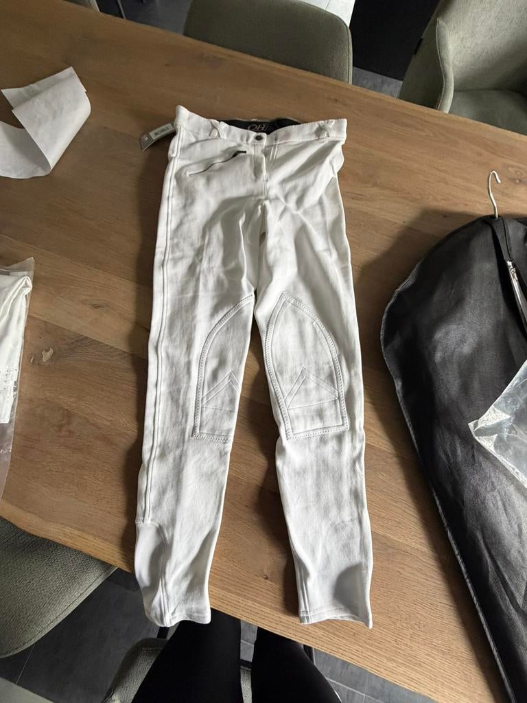 Witte rijbroek QHP maat 40, Ophalen of Verzenden, Zo goed als nieuw, Dressuur, Bovenkleding
