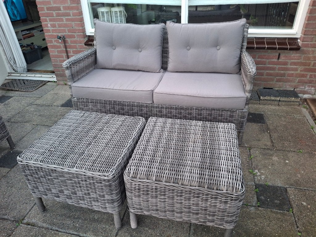 Loungeset Mimi ALU wicker  tuinset met dikke kussens, Ophalen, 4 zitplaatsen, Loungeset, Wicker
