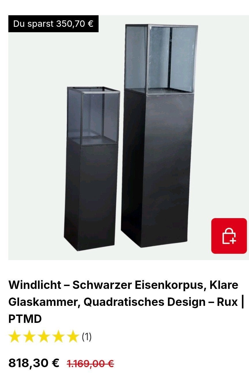 Set chique windlichten ptmd, Ophalen of Verzenden, Zwart, PTMD